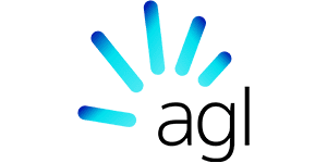 AGL's logo - AGL operate Australia’s largest electricity generation portfolio within the National Electricity Market including coal and gas-fired generation, renewable sources such as wind, hydro and solar, batteries and other firming technology and storage assets