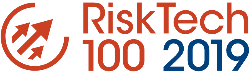 An award logo recognising Lacima as a top 100 company in the 2019 Risk Tech Rankings. The award is testament to Lacima's excellence in energy risk and analytics.