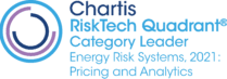 An award logo recognising Lacima as a category leader in Chartis' 2021 Risk Tech Energy Risk Systems, Pricing and Analytics Quadrant. The award is testament to Lacima's excellence in energy risk and analytics.