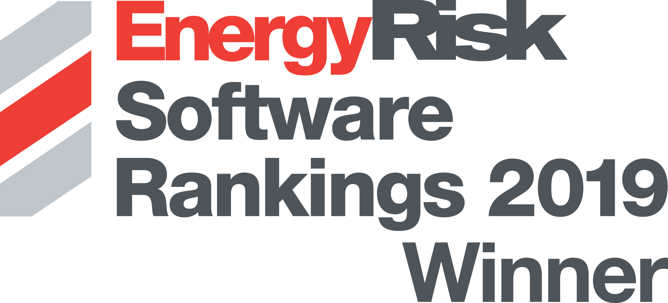 An award logo recognising Lacima as a winner in the 2019 Energy Risk Software Rankings. The award is testament to Lacima's excellence in energy risk and analytics.
