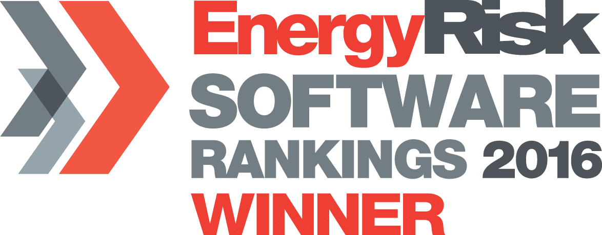 An award logo recognising Lacima as a winner in the 2016 Energy Risk Software Rankings. The award is testament to Lacima's excellence in energy risk and analytics.