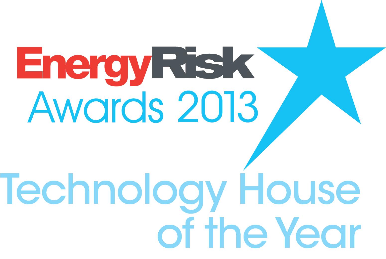 An award logo recognising Lacima as the 'Technology House of the Year' winner in the 2013 Energy Risk Software Rankings. The award is testament to Lacima's excellence in energy risk and analytics.