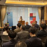 Miyoshi Nishimura speaking at EEX's Japan Power Futures 4th anniversary event in Tokyo on 29 May 2024