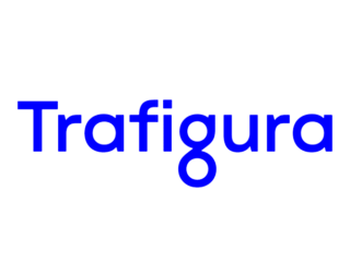 Trafigura's logo - a global commodities trading group that connects producers and consumers of essential resources.